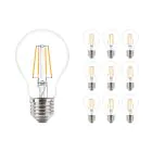 Flerpack 10x Philips Corepro LED Lampa E27 Päron Klar 4.3W 470lm - 827 Extra Varm Vit | Ersättare 40W